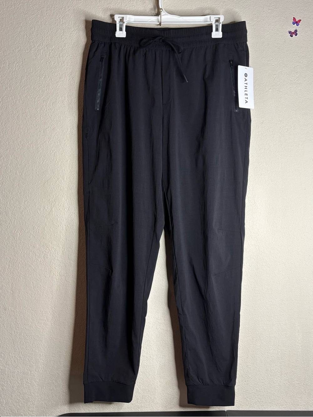 Athleta Trekkie Relaxed Mid Rise Jogger black 605621 size large TALL NWT